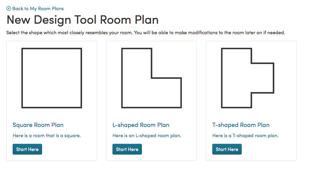 Step 1: Choose your room shape in the WarmlyYours design tool